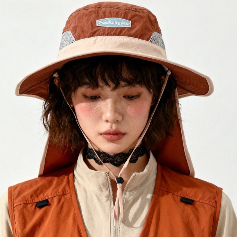 Bucket Hat Embroidered - Japanese Embroidered Letters Quick-dry Bucket Hat