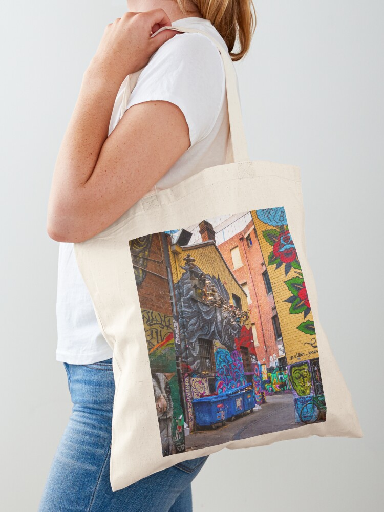 Street Fashion Melbourne - Melbourne Street Art Tote Bag shopping