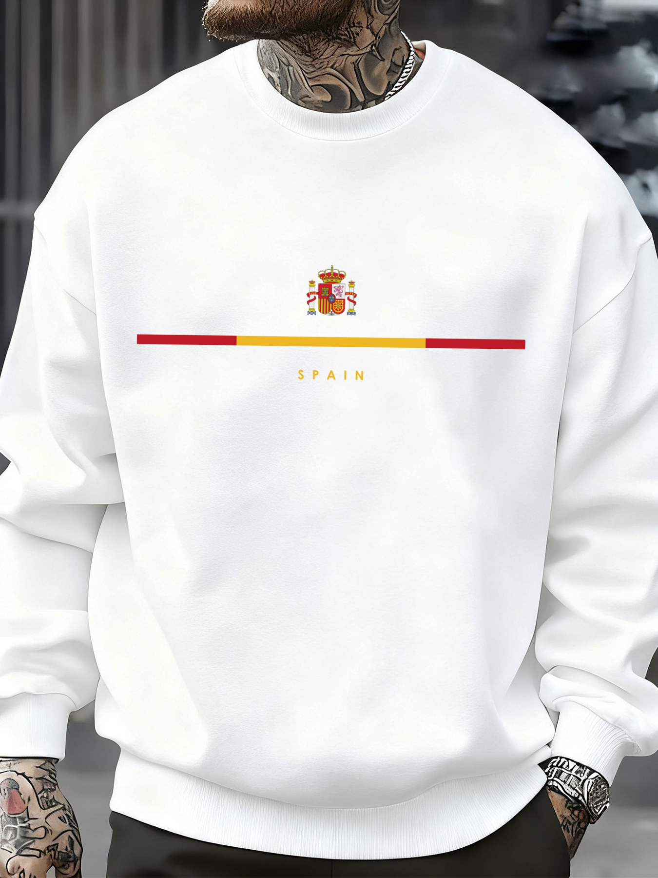 Street Fashion In Spain - Spain National Emblem Design Sweatshirts Hip