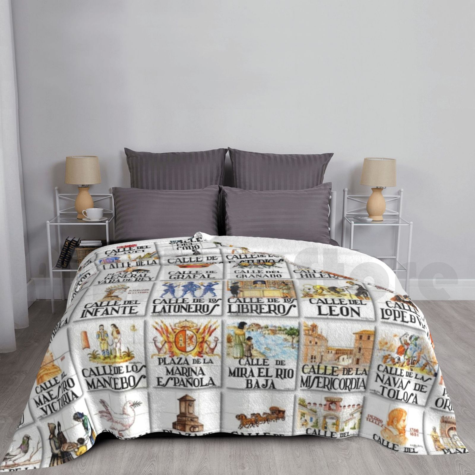 Street Fashion In Spain - Street Signs Blanket Fashion Custom 2819