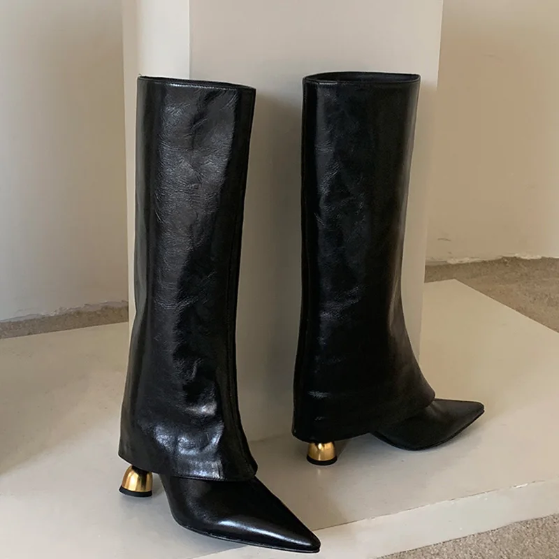 Street Fashion Designer - Designer Wine Glasses Woman Knight Boot