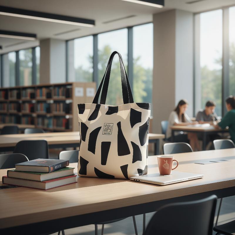 Tote Bag Canvas Print - Canvas Tote Bag Irregular Black White
