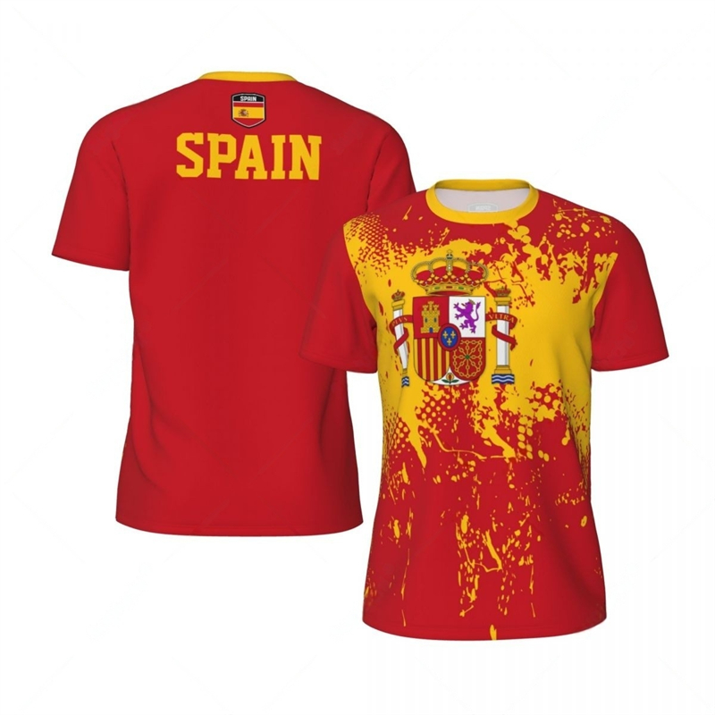 Street Fashion In Spain - Men Football Jersey T-shirt Spain National