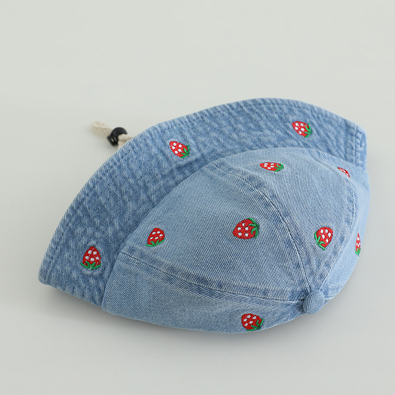 Cherry Embroided Jeans Fisherm - Bucket Hat Embroidered avis et prix