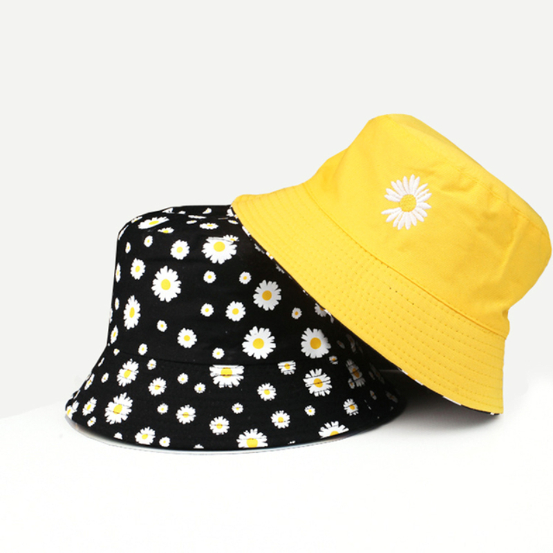 Summer Daisy Double-Sided  Buc - Bucket Hat Embroidered avis et prix