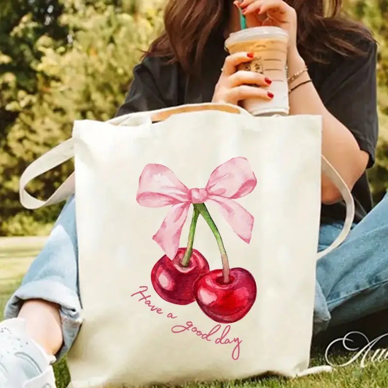 Canvas Tote Bag with Cherry Bo - Tote Bag Canvas Print avis et prix