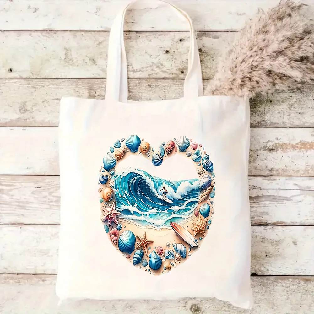 Tropical Beach Scene Print Can - Tote Bag Canvas Print avis et prix