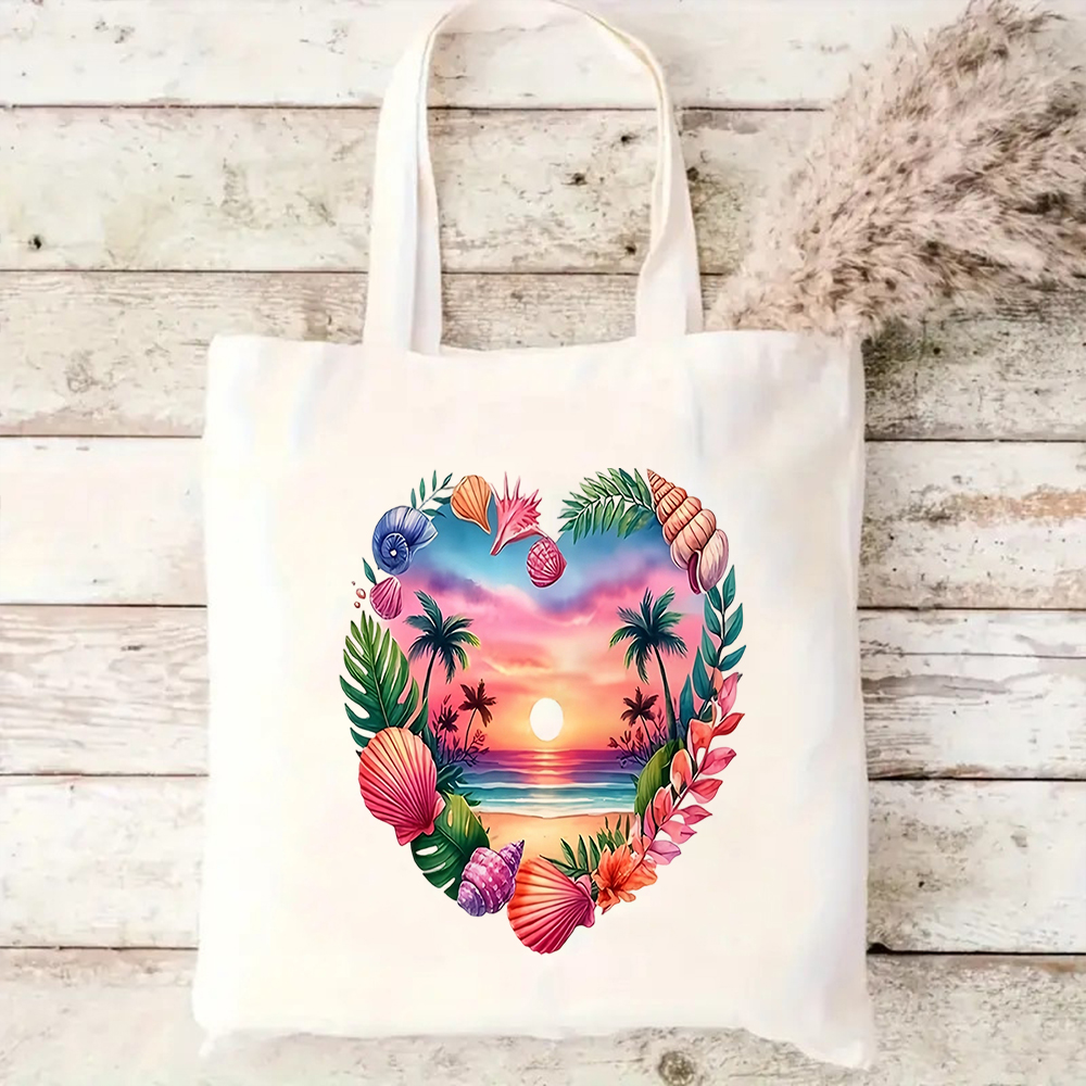 Tropical Beach Scene Print Can - Tote Bag Canvas Print avis et prix