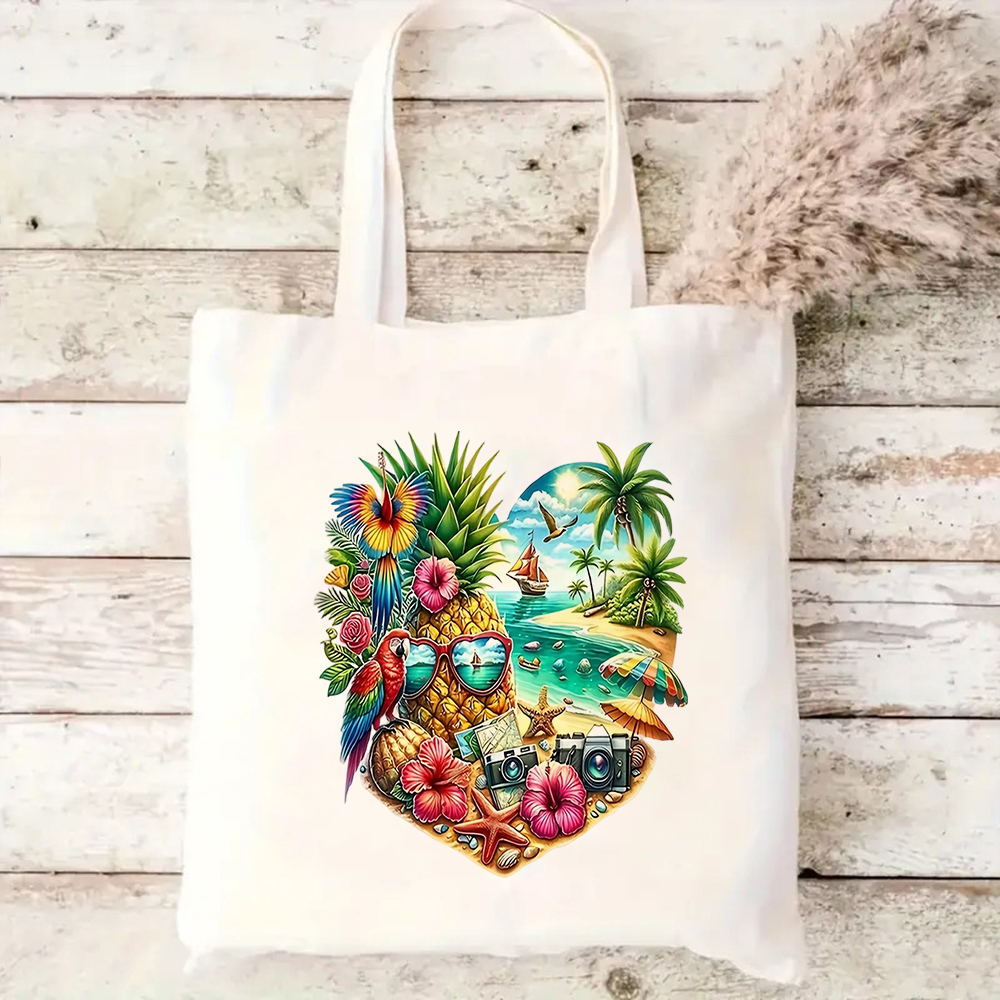 Tropical Beach Scene Print Can - Tote Bag Canvas Print avis et prix