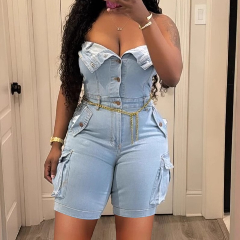 Women's Denim Jumpsuits One Pi - Street Fashion Jeans Women avis et prix