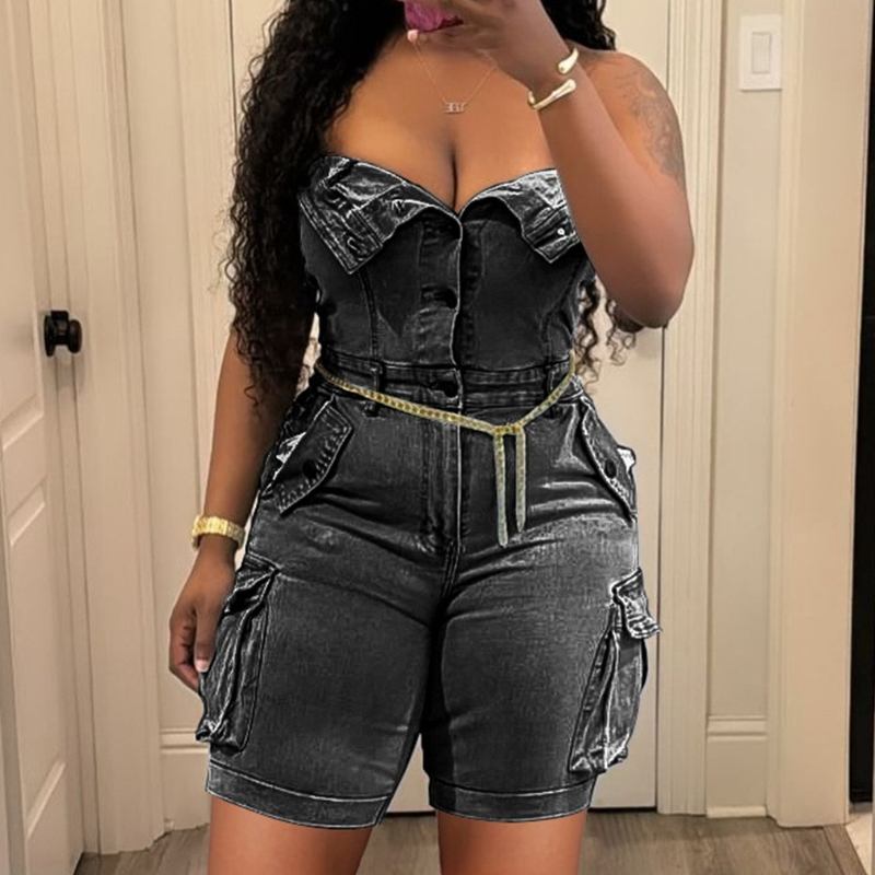Women's Denim Jumpsuits One Pi - Street Fashion Jeans Women avis et prix