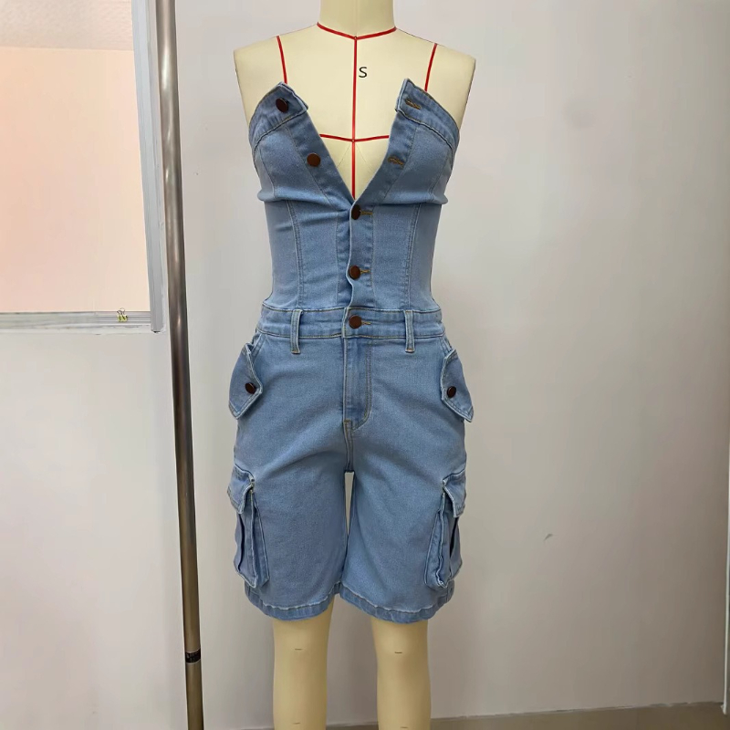 Women's Denim Jumpsuits One Pi - Street Fashion Jeans Women avis et prix