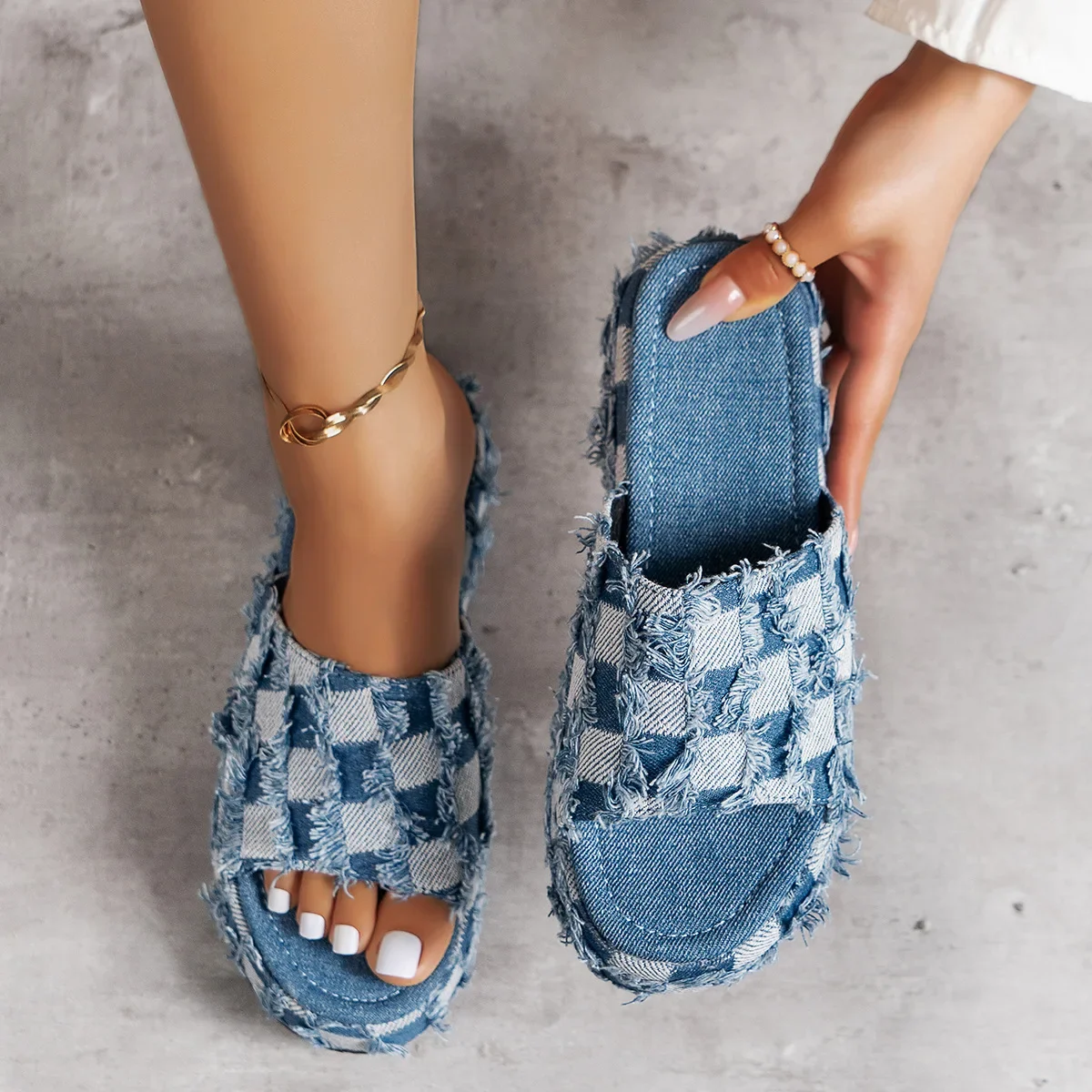 New Women Denim Slides Summer  - Street Fashion Jeans Women avis et prix