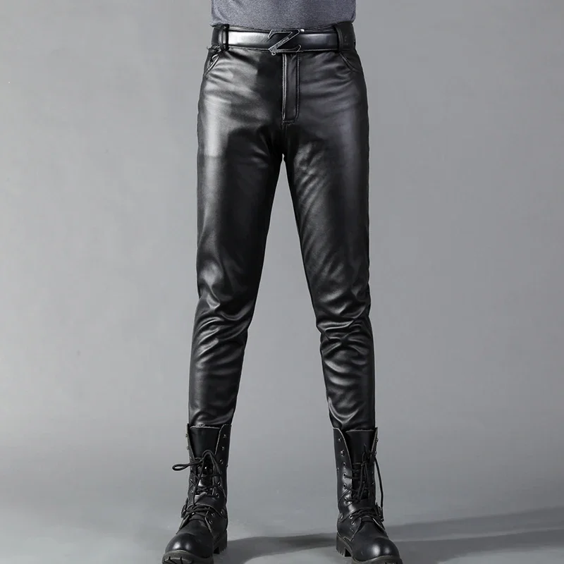 Men's Leather Pants Skinny Fit - Street Fashion Dance avis et prix