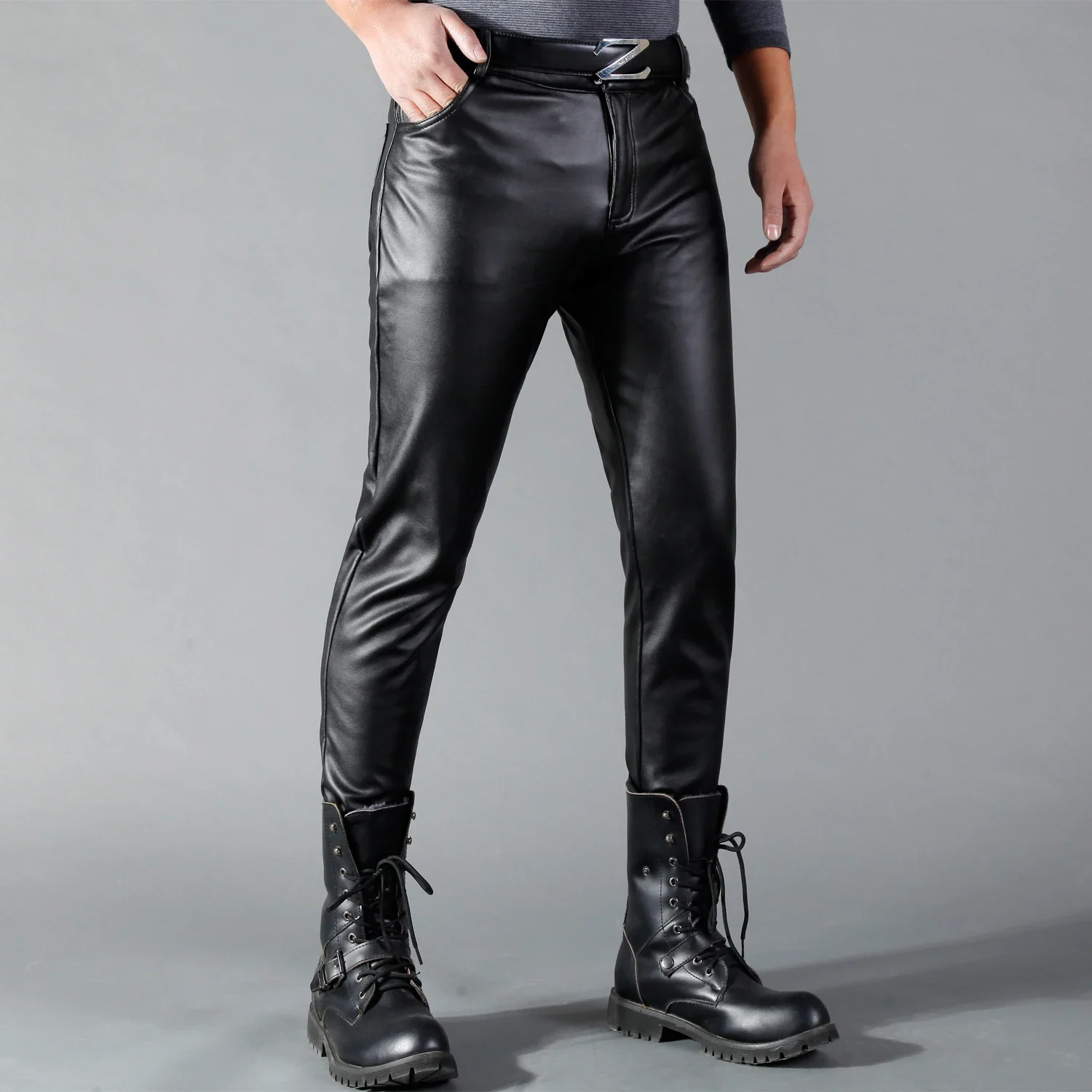 Men's Leather Pants Skinny Fit - Street Fashion Dance avis et prix