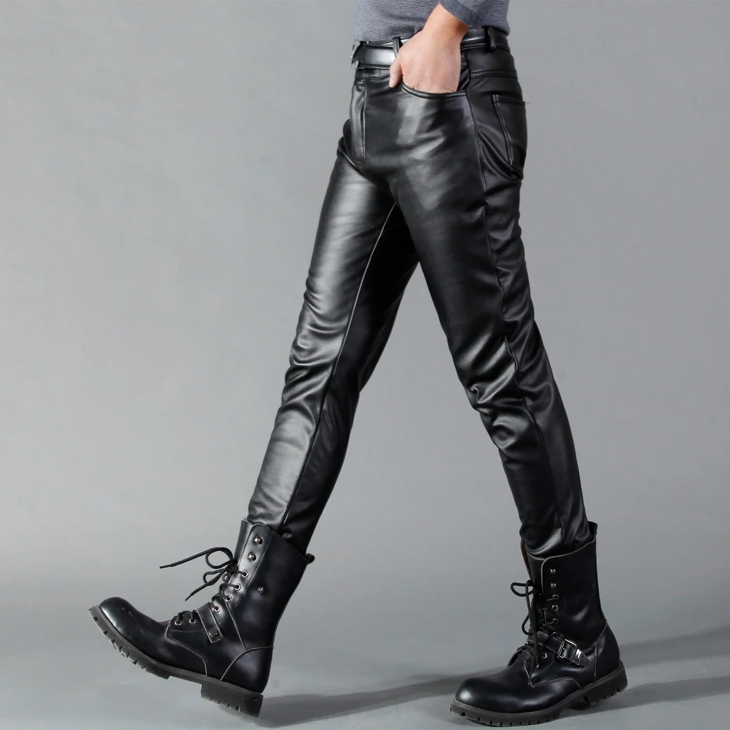 Men's Leather Pants Skinny Fit - Street Fashion Dance avis et prix