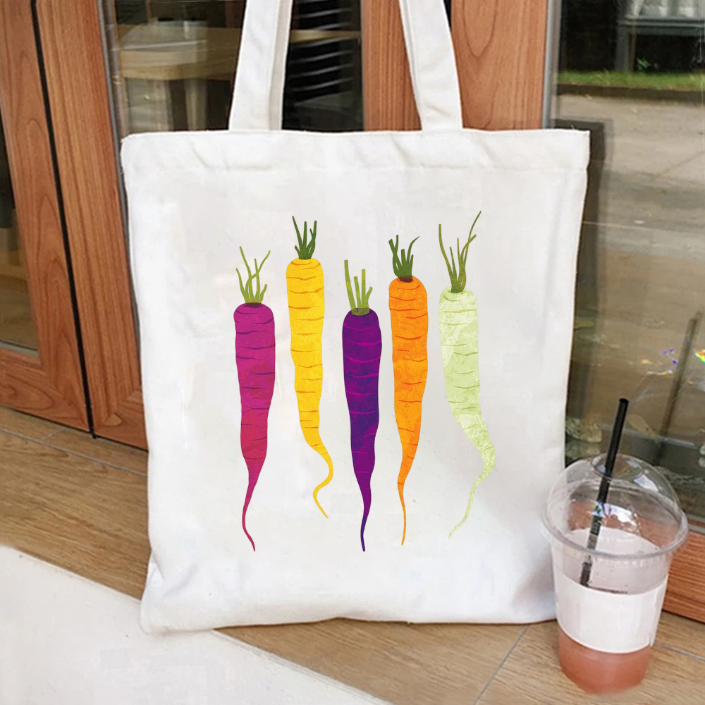 Watercolor Orange Carrot Bunch - Tote Bag Canvas Print avis et prix
