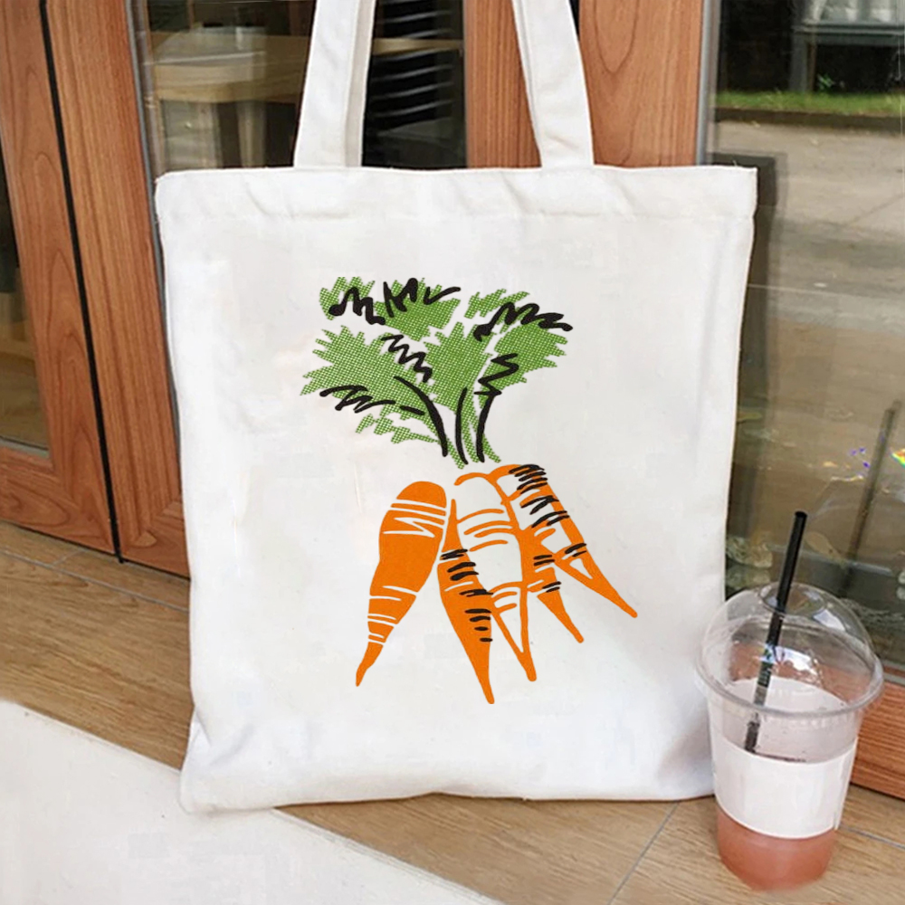 Watercolor Orange Carrot Bunch - Tote Bag Canvas Print avis et prix