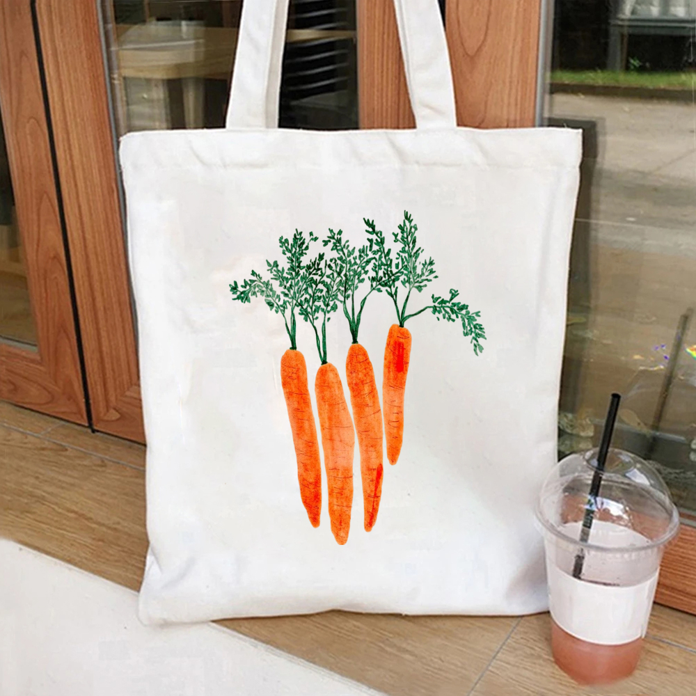 Watercolor Orange Carrot Bunch - Tote Bag Canvas Print avis et prix
