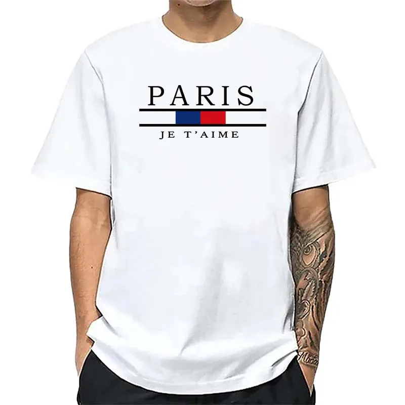 Paris Graphic Print T-shirts M - Street Fashion Paris avis et prix