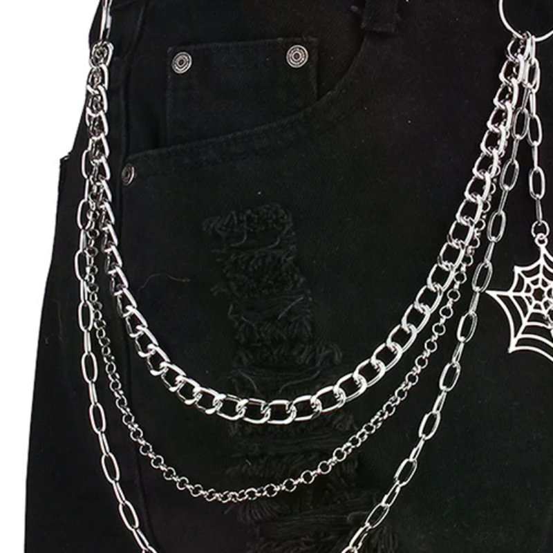 Fashion Punk Metal Pants Chain - Street Fashion Jeans Women avis et prix