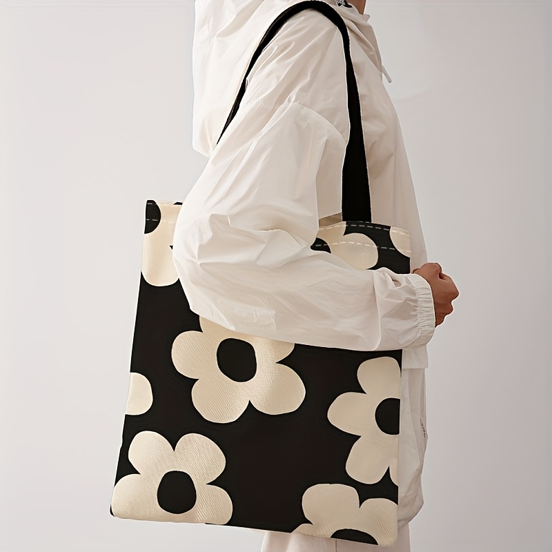Yellow flower printed tote bag - Tote Bag Canvas Print avis et prix