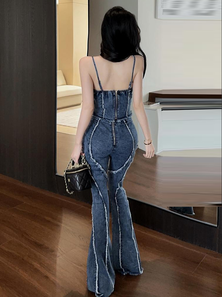 Vintage Denim Slim 2 Piece Out - Street Fashion Jeans Women avis et prix
