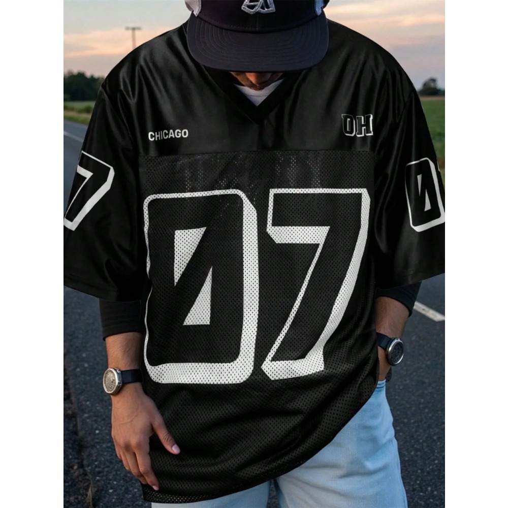 2026 Summer New Men's V-Neck T - Street Fashion Tshirt avis et prix
