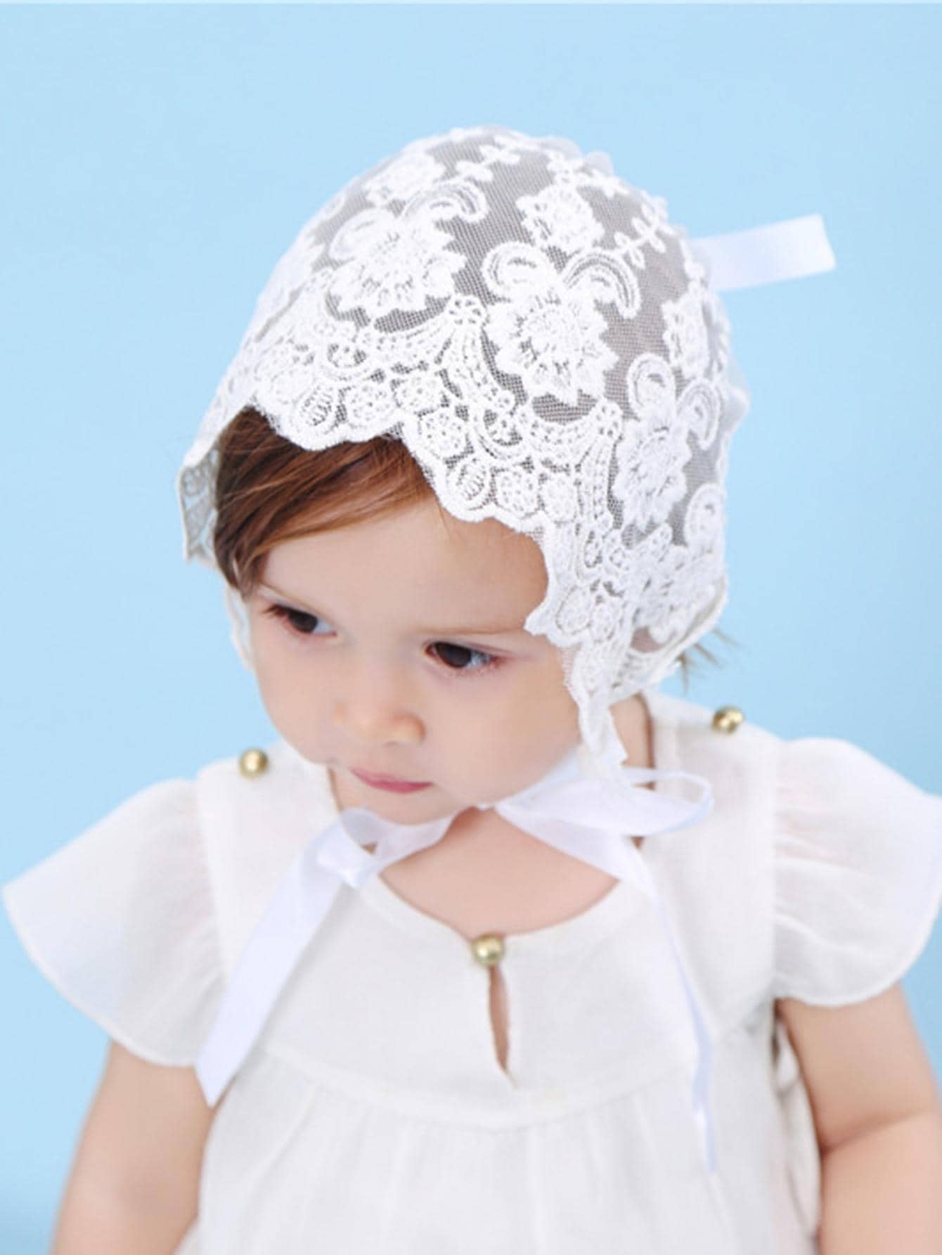 Baby Lace Brim Headband Hat He - Bucket Hat Embroidered avis et prix