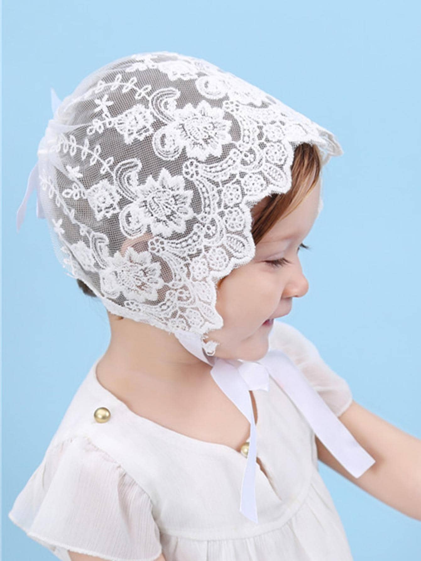 Baby Lace Brim Headband Hat He - Bucket Hat Embroidered avis et prix