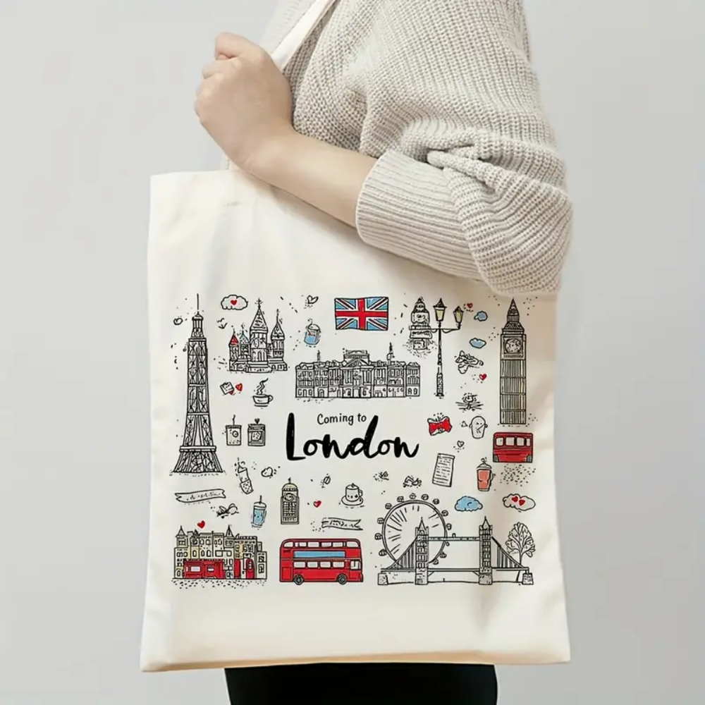 London Landmark Bus Phone Boot - Tote Bag Canvas Print avis et prix