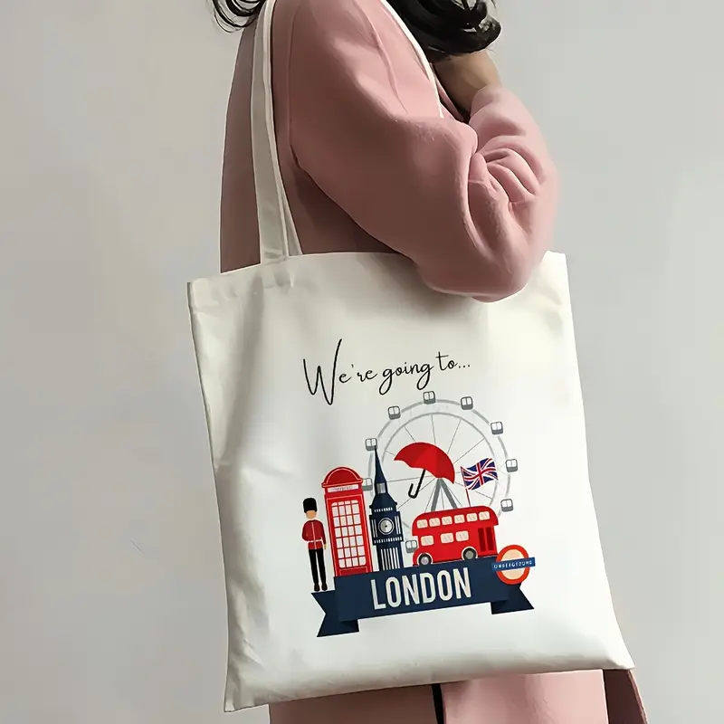 London Landmark Bus Phone Boot - Tote Bag Canvas Print avis et prix
