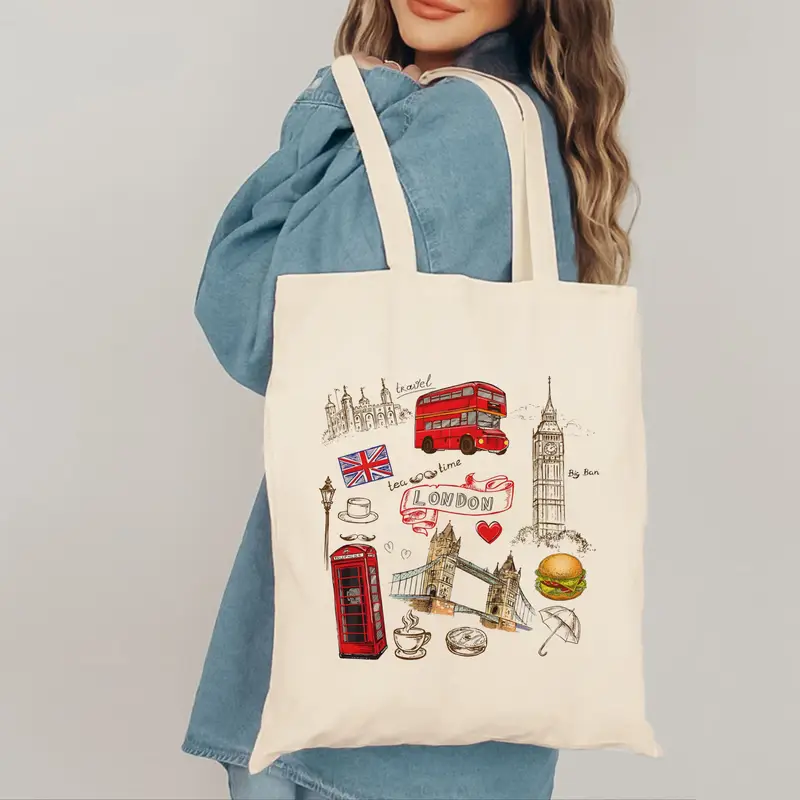 London Landmark Bus Phone Boot - Tote Bag Canvas Print avis et prix