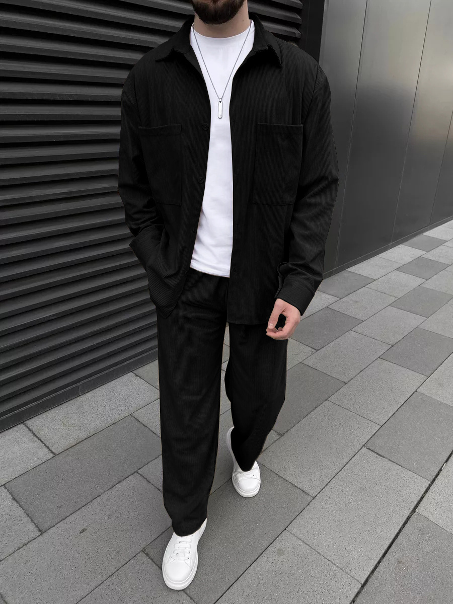 Men's corduroy two-piece outfi - Street Fashion For Man avis et prix