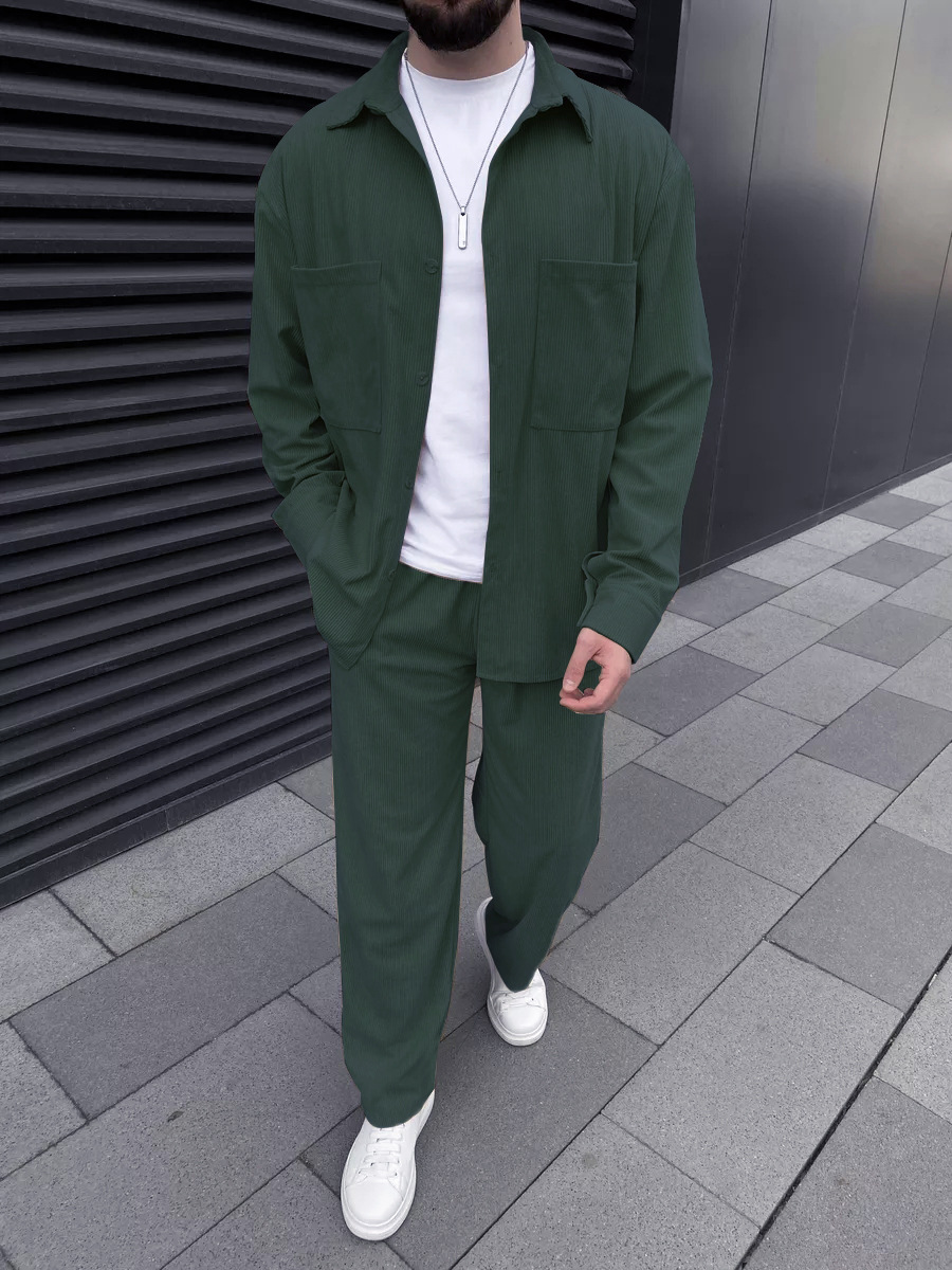 Men's corduroy two-piece outfi - Street Fashion For Man avis et prix