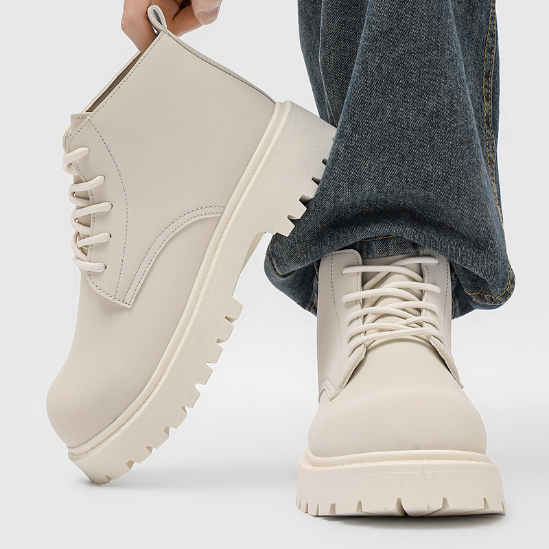 100%Genuine Leather Mens Boots - Street Fashion Designer avis et prix