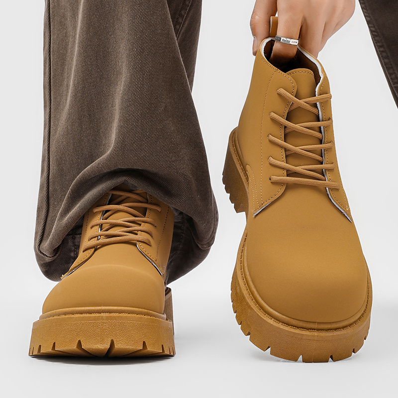 100%Genuine Leather Mens Boots - Street Fashion Designer avis et prix