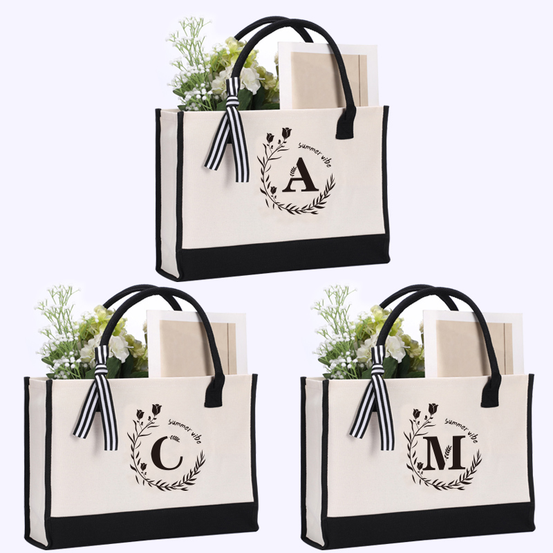 Leather letter print tote bag, - Tote Bag Canvas Print avis et prix