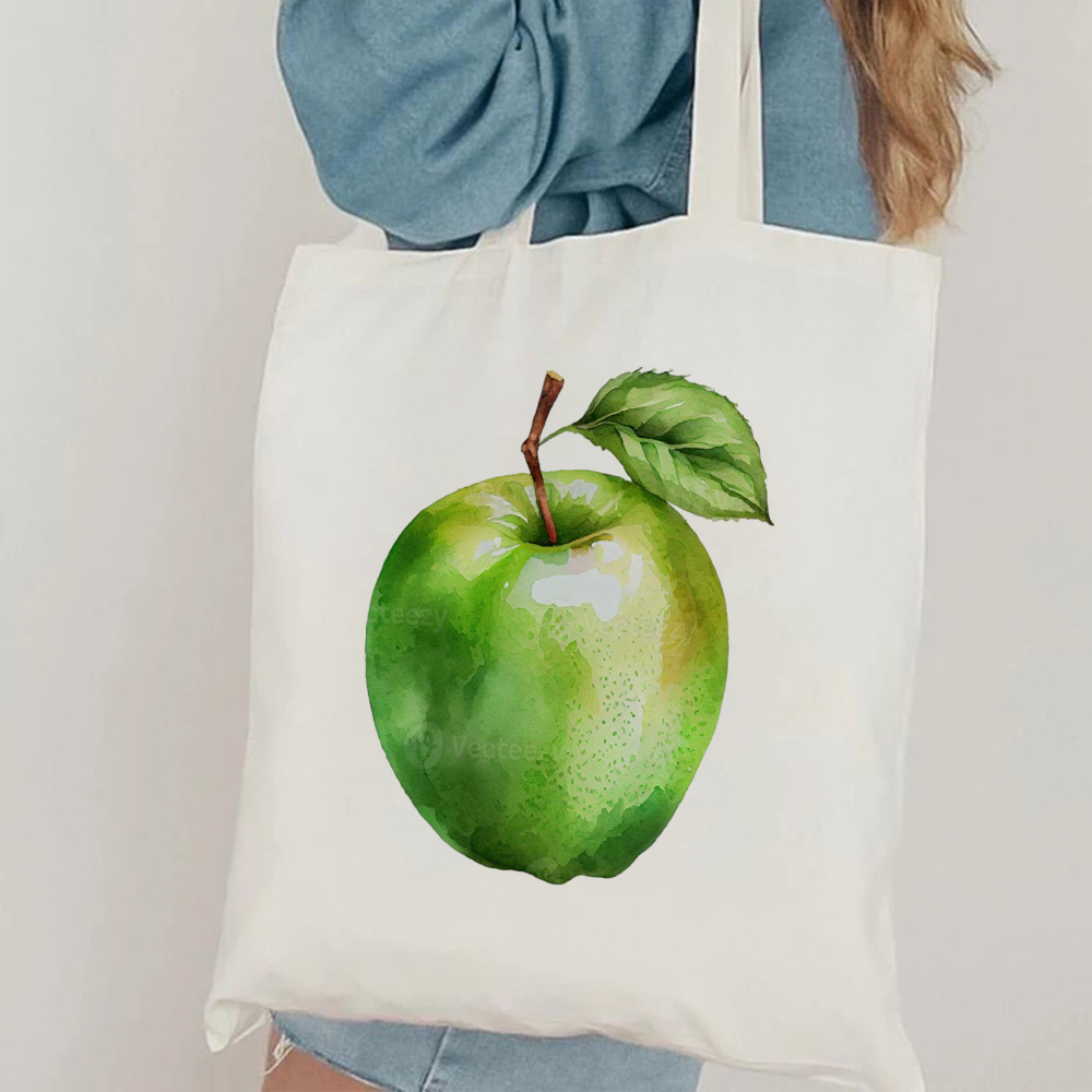 Minimalist Green Apple Art Can - Tote Bag Canvas Print avis et prix