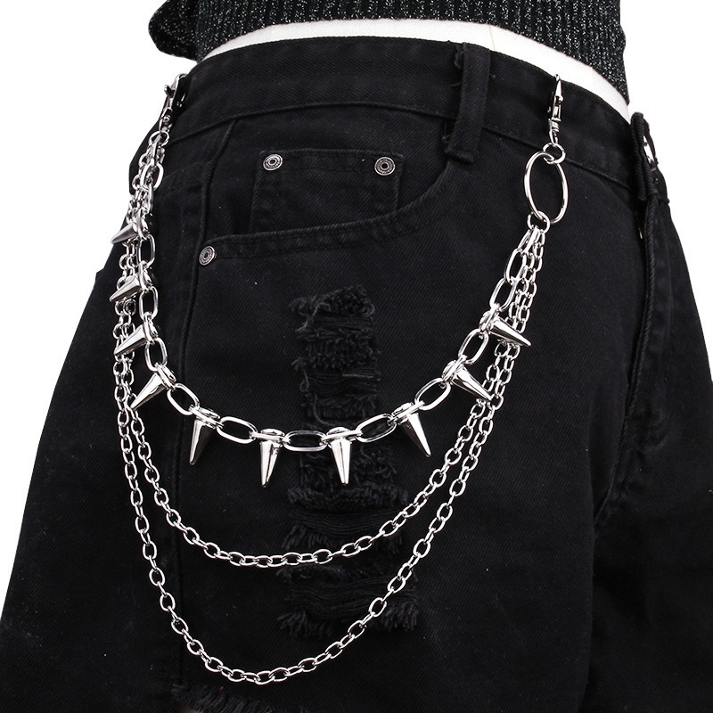 Hip Hop Punk Rock Metal Pants  - Street Fashion Jeans Women avis et prix