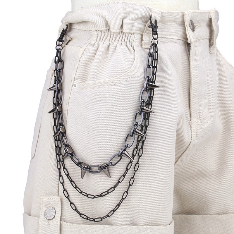 Hip Hop Punk Rock Metal Pants  - Street Fashion Jeans Women avis et prix