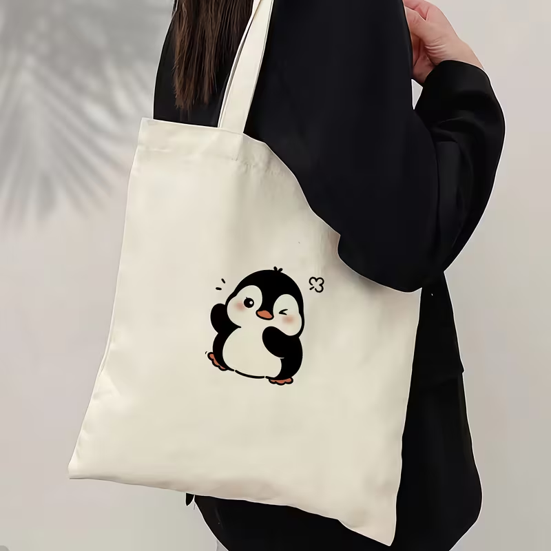 Ink Sketch Polar Bear And Peng - Tote Bag Canvas Print avis et prix