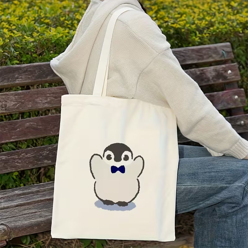 Ink Sketch Polar Bear And Peng - Tote Bag Canvas Print avis et prix