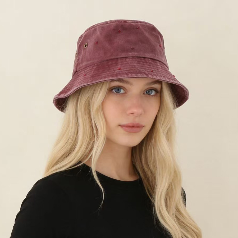 New Fashion Rhinestone Fisherm - Bucket Hat Embroidered avis et prix