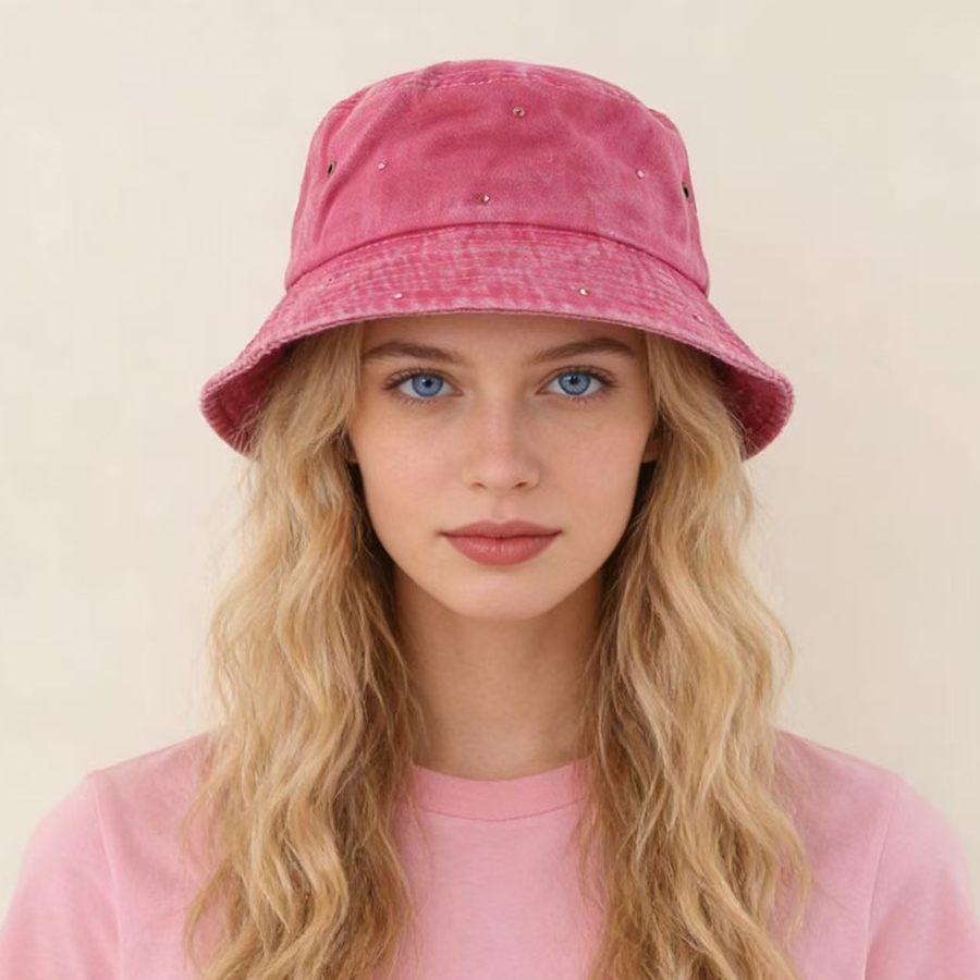 New Fashion Rhinestone Fisherm - Bucket Hat Embroidered avis et prix