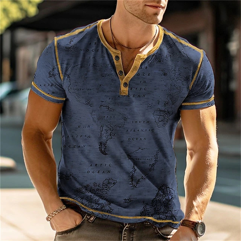 Men's Henry Shirts Funny 3D Pr - Street Fashion For Man avis et prix