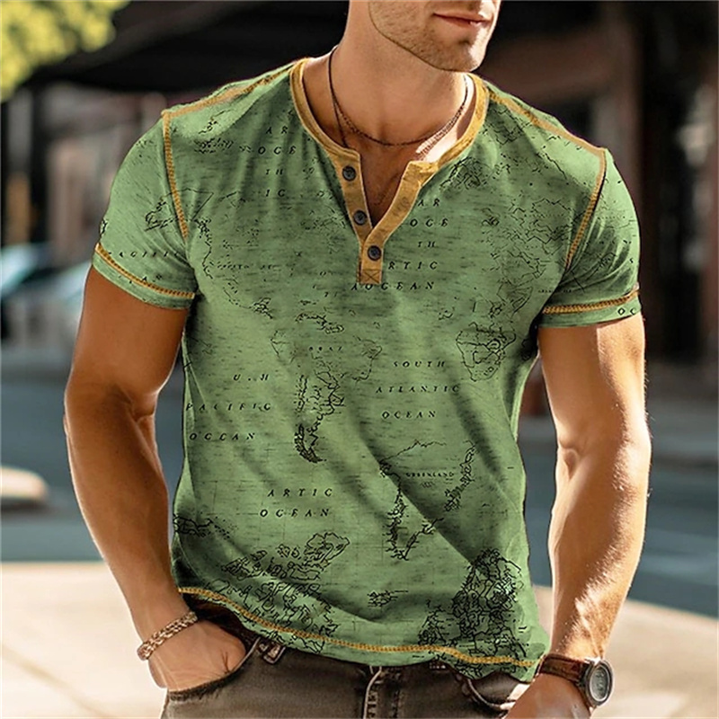 Men's Henry Shirts Funny 3D Pr - Street Fashion For Man avis et prix