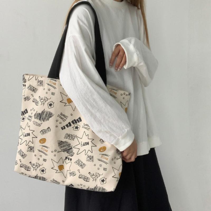 Canvas Tote Bag Irregular Blac - Tote Bag Canvas Print avis et prix