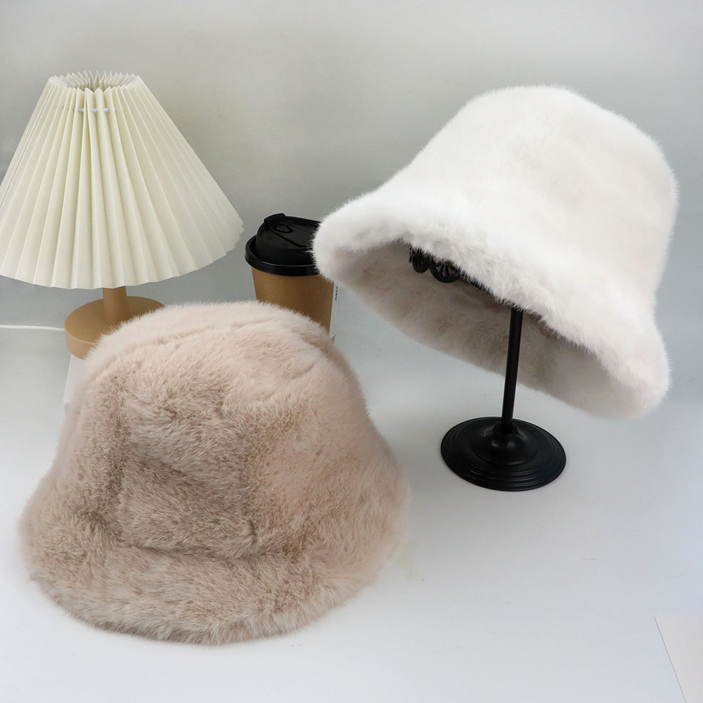 Fluffy Fur Fisherman Hat For W - Bucket Hat Embroidered avis et prix