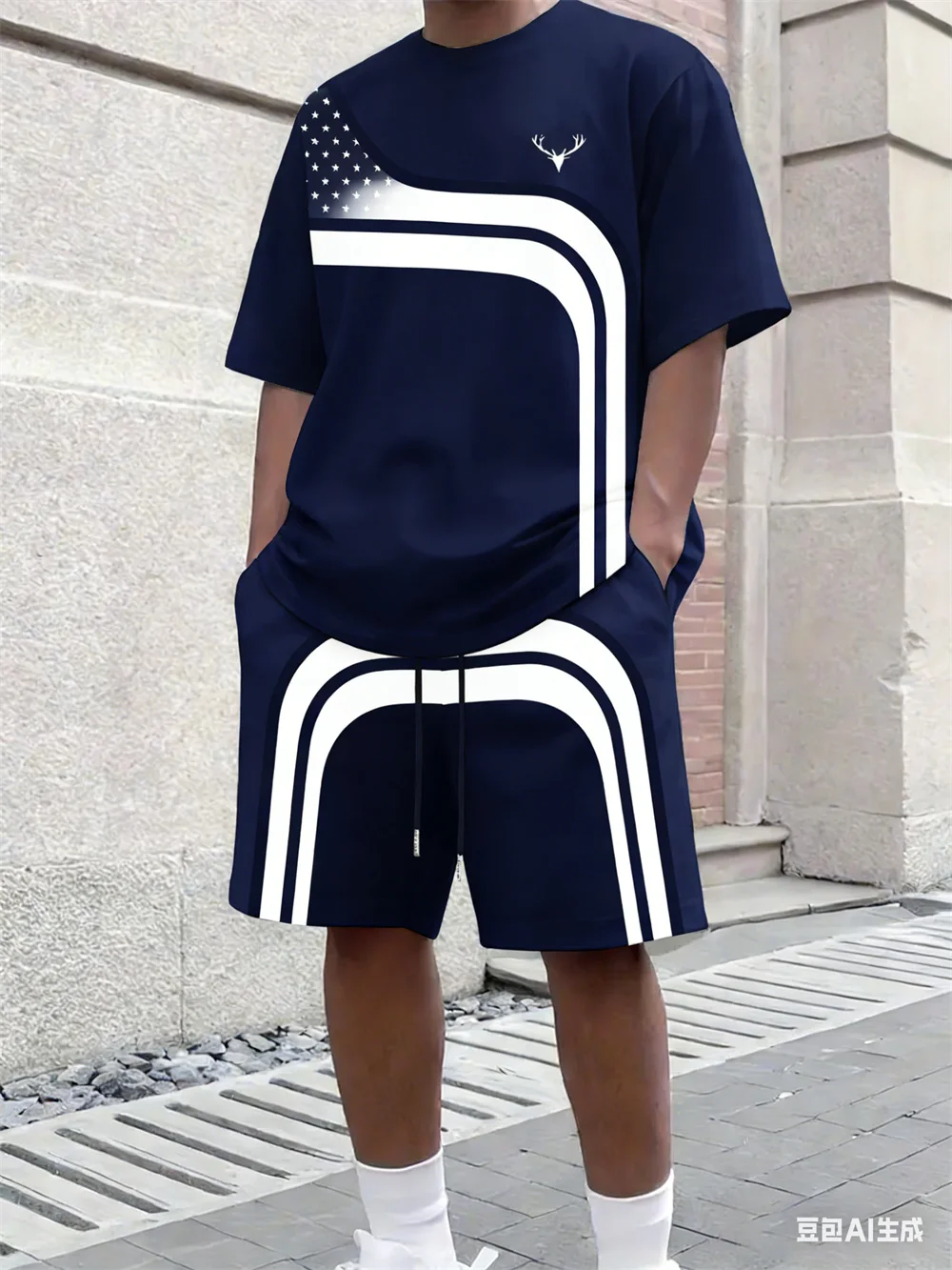 Fashion Summer Men's Stripe Pr - Street Fashion Tshirt avis et prix
